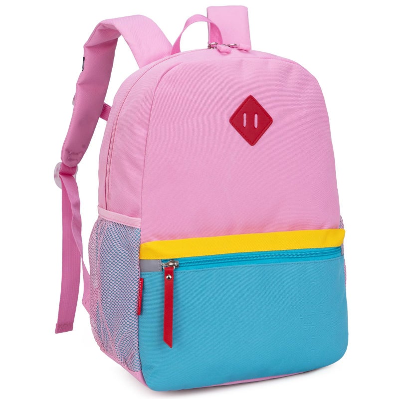 HawLander Little Kids Backpack for Boys or Girls, Toddler School Bag Fits 3 to 6 years old, Pink Blue, 15 Inch - Image 4